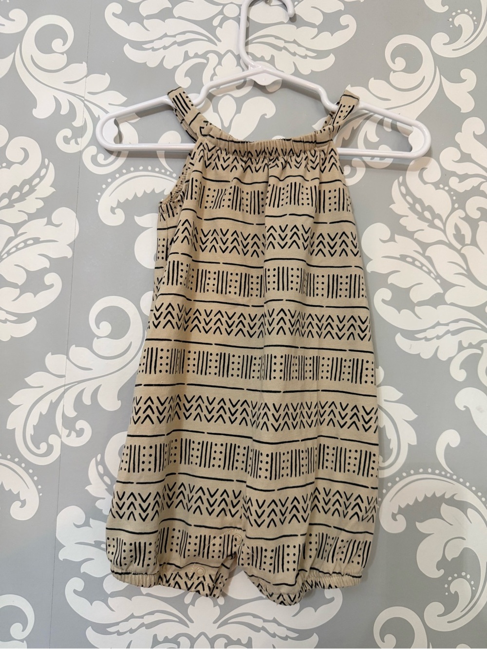 💫10/$25 • PL Baby Neutral Beige Tribal-Print Romper